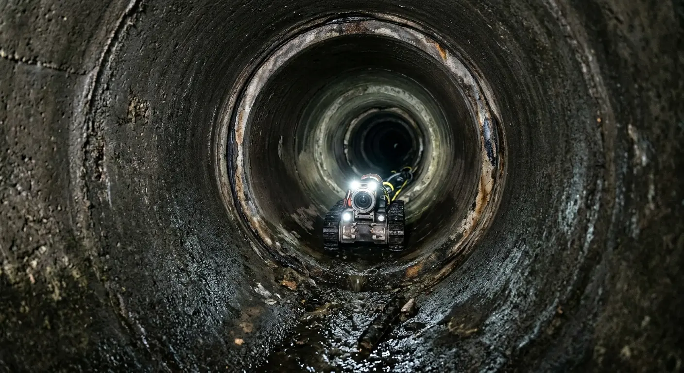 Robotic sewer camera inspecting pipe interior for Sewer Line Repair in Hawthorne